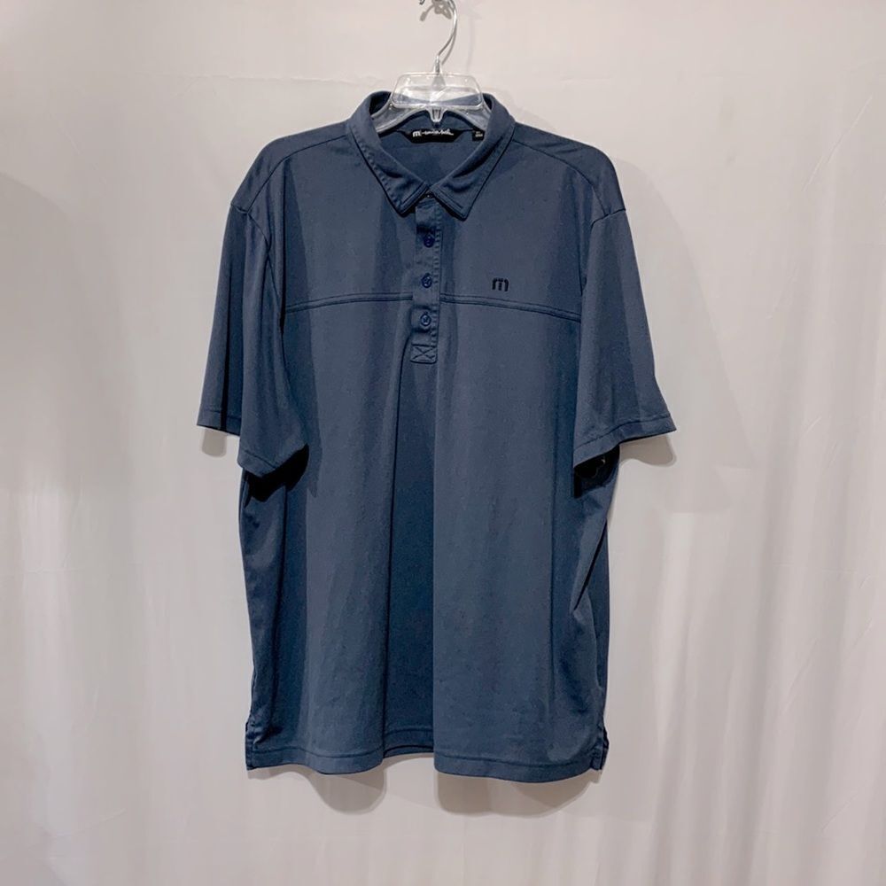 TRAVIS Mathew polo shirt short sleeve embroidered chest logo side vent m…